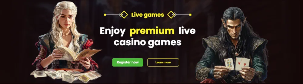 Premium Live-Casino-Spiele Banner